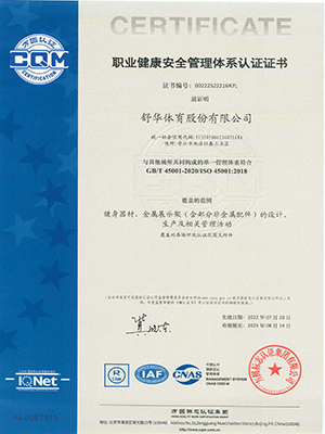 ISO45001職業健康安全管理體係證書